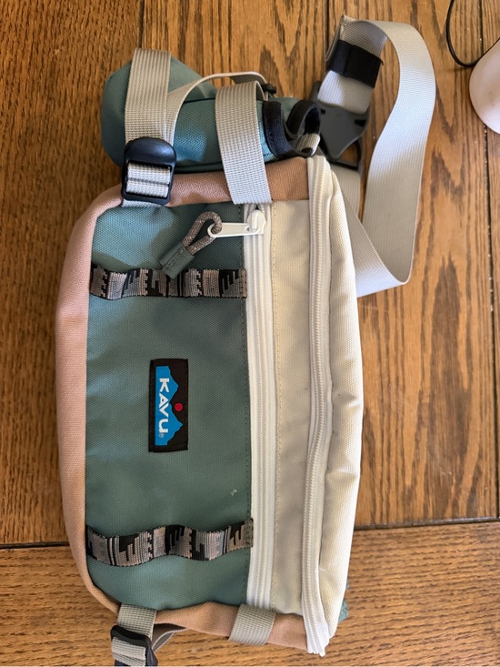 Kavu Handbags - Kavu Green and Pink Sling Belt Bag